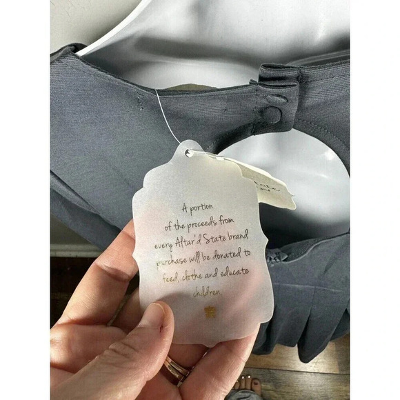 Altar’d State Size M Mini Fit Flare Dress Long Sleeve CUTOUT BACK Light Gray - Picture 6 of 11